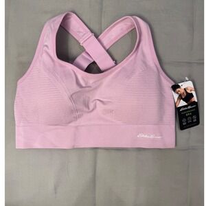 Eddie Bauer Womens Pink Seamless Performance Sports Bra XL Adjustable Straps